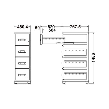 RA4-4G EIKO エーコー 耐火キャビネット カード認証タイプ 1時間耐火 320kg