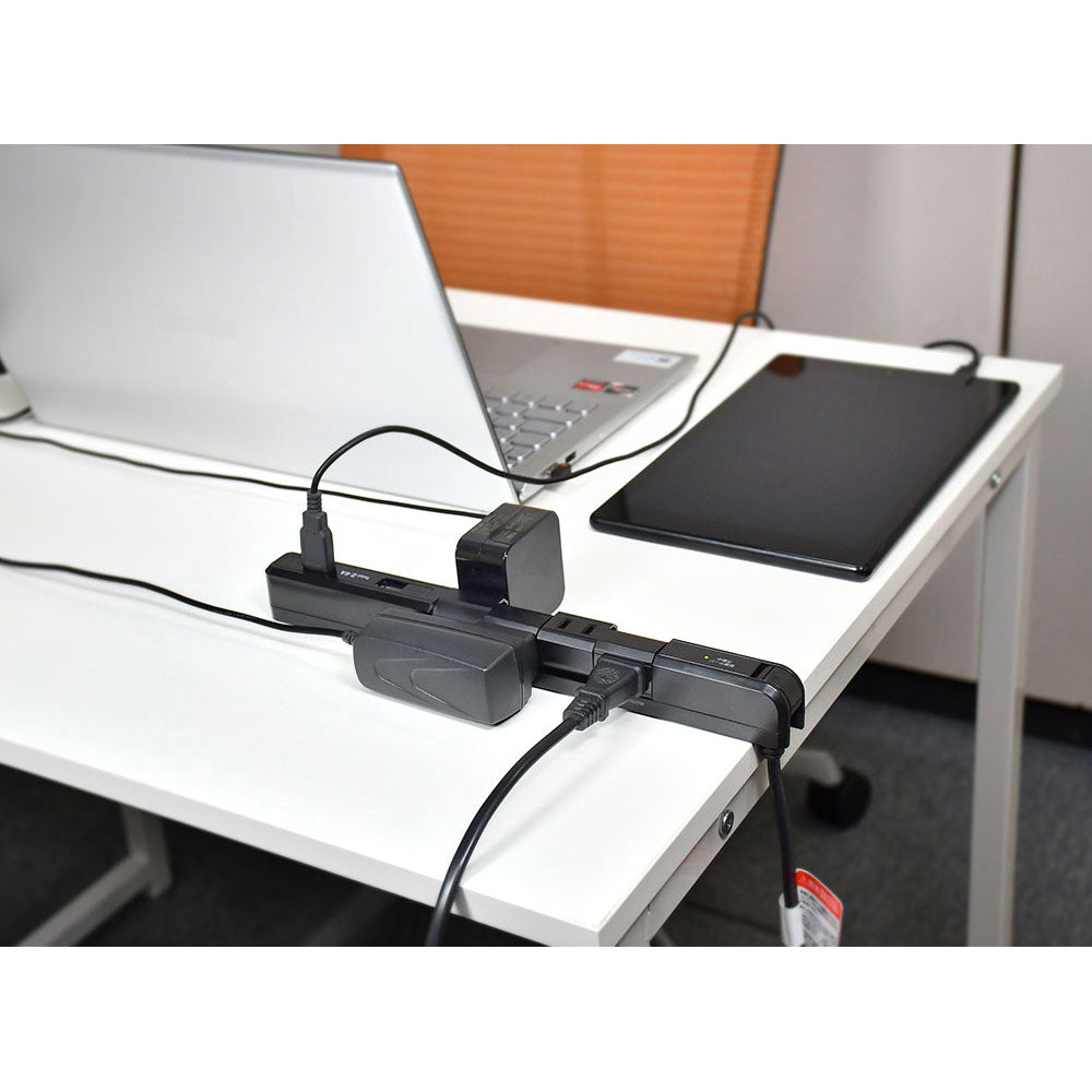 4P2mスリム回転USBタップ_WBS-SL402USB-BK_ELPA(エルパ・朝日電器)