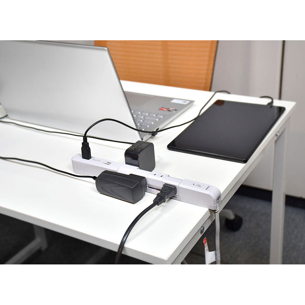 4P2mスリム回転USBタップ_WBS-SL402USB-W_ELPA(エルパ・朝日電器)