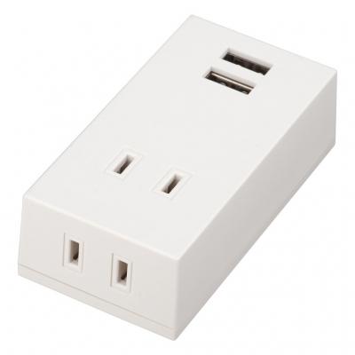 フロントタップ型2AC+2USB2.1Aホワイト_Y02FS400WH2U_YAZAWA(ヤザワコーポレーション)