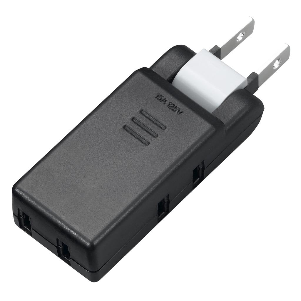 極小コーナータップ 3個口 ブラック_Y02CM300BK_YAZAWA(ヤザワコーポレーション)