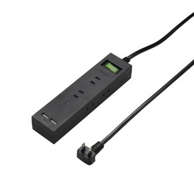 集中スイッチ付6個口タップ+USB2ポート 2m ブラック_H6BK8122UBK_YAZAWA(ヤザワコーポレーション)