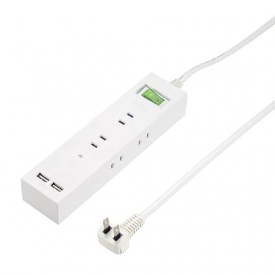 集中スイッチ付6個口タップ+USB2ポート 2m ホワイト_H6BK8122UWH_YAZAWA(ヤザワコーポレーション)