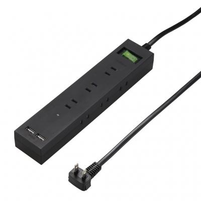 集中スイッチ付9個口タップ+USB2ポート 2m ブラック_H6BK11122UBK_YAZAWA(ヤザワコーポレーション)