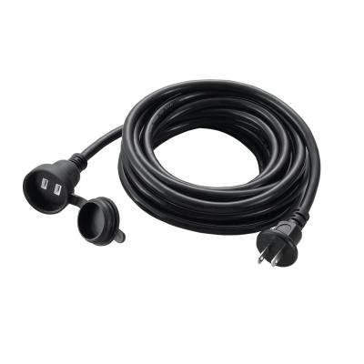 防雨型延長コード 1個口 5m ブラック_H7RP105BK_YAZAWA(ヤザワコーポレーション)