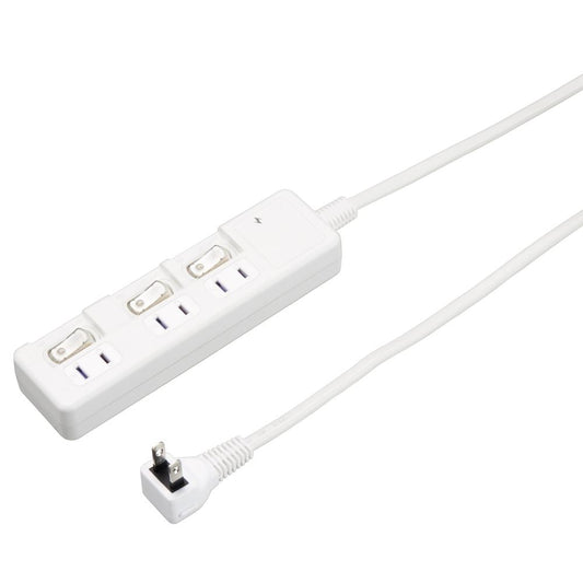 雷ガード付節電タップ 3個口 2m ホワイト_H8KS332WH_YAZAWA(ヤザワコーポレーション)