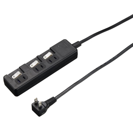 雷ガード付節電タップ 3個口 2m ブラック_H8KS332BK_YAZAWA(ヤザワコーポレーション)