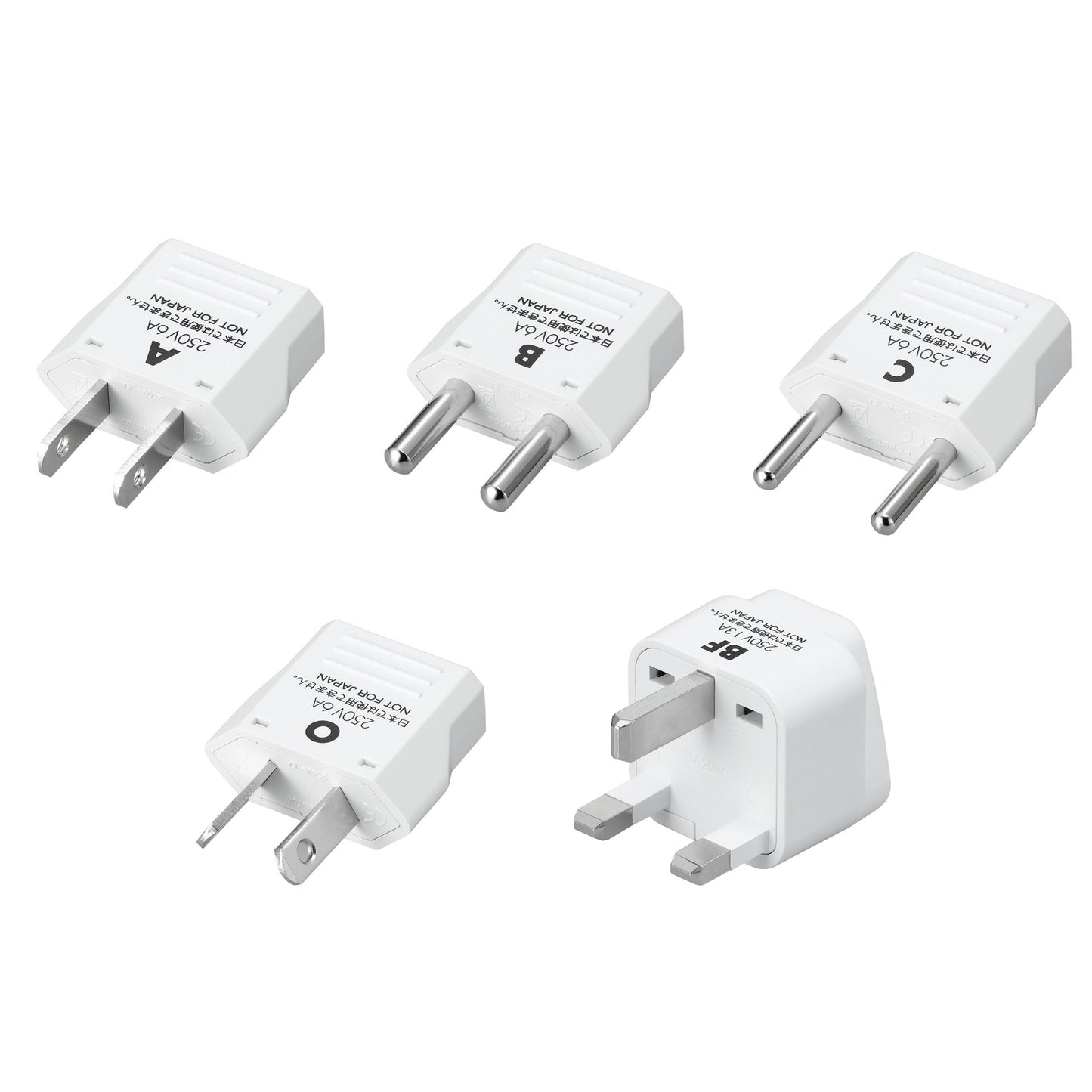 海外用電源プラグ5セット_KPS5_YAZAWA(ヤザワコーポレーション)