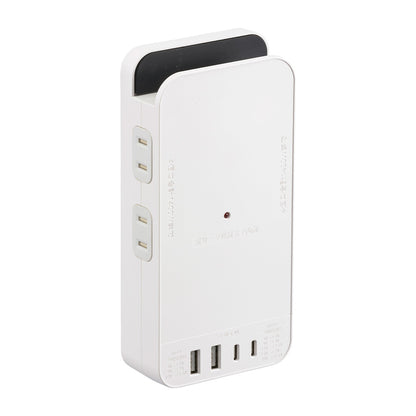 フラット壁タップ（急速充電 PD30W/雷ガード/USB-C・A各2/ダミープラグ/4個口/白）_00-1080_HS-AK4UW25_OHM（オーム電機）