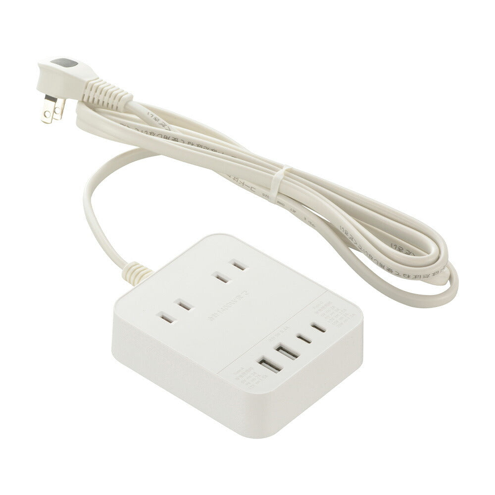 タップ（急速充電 PD30W/USB-C・A各2/Lプラグ/2個口/2m/白）_00-1082_HS-T22U4W25_OHM（オーム電機）