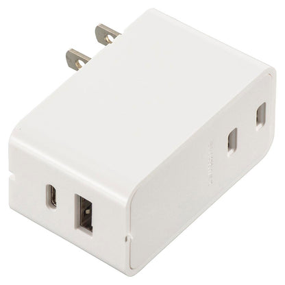 増設できるUSBチャージャー（Type-C 急速充電/PD対応20W/AC出力1400Wまで/ホワイト）_00-1099_HS-A1U2PD-24W_OHM（オーム電機）