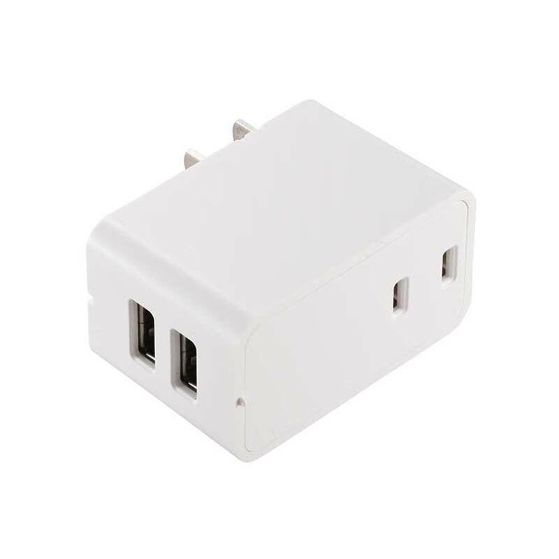 増設できるUSBチャージャー 2ポート_00-1455_HS-A1455W_OHM（オーム電機）