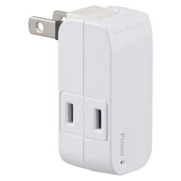 発煙ガードマイクロタップ（2個口/ホワイト）_00-2584_HS-AM2H-W_OHM（オーム電機）