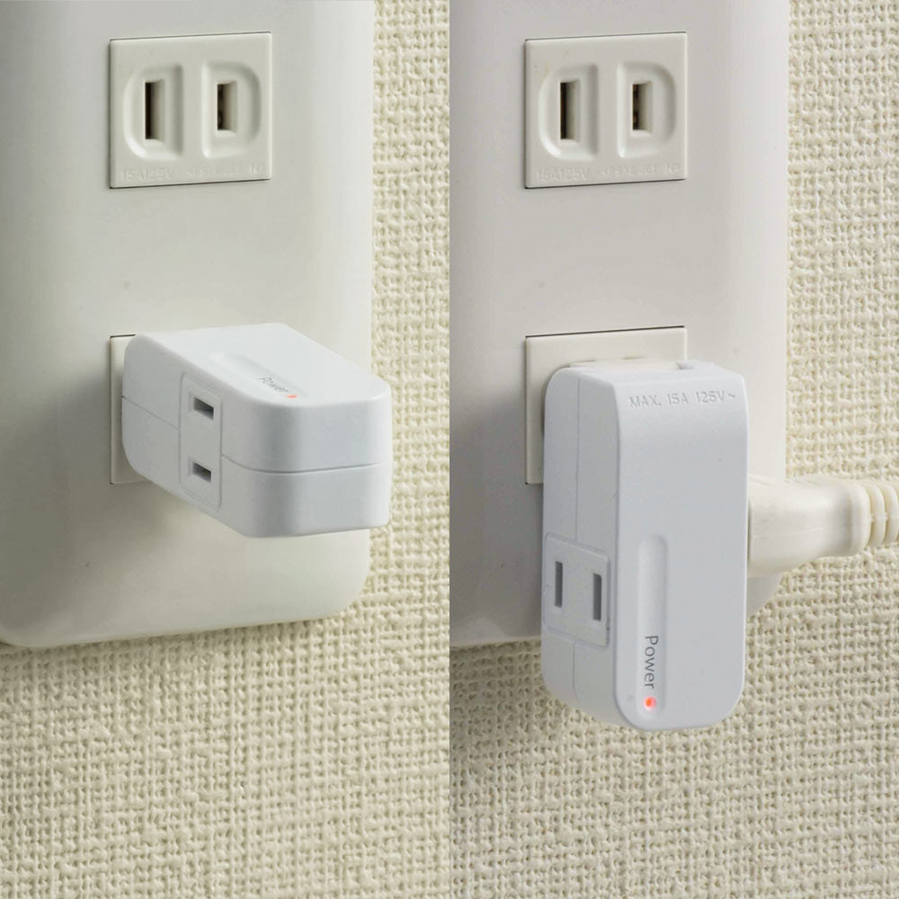 発煙ガードマイクロタップ（2個口/ホワイト）_00-2584_HS-AM2H-W_OHM（オーム電機）