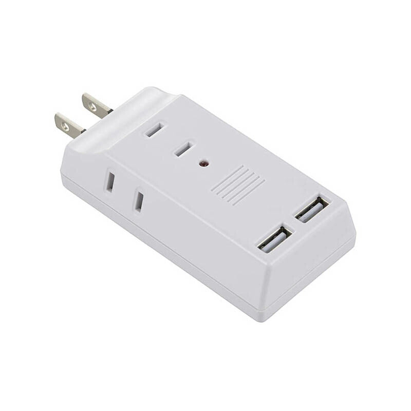 USB充電ポート2口・雷ガード付きタップ 3個口（ホワイト）_00-5044_HS-TM3U2K3-W_OHM（オーム電機）