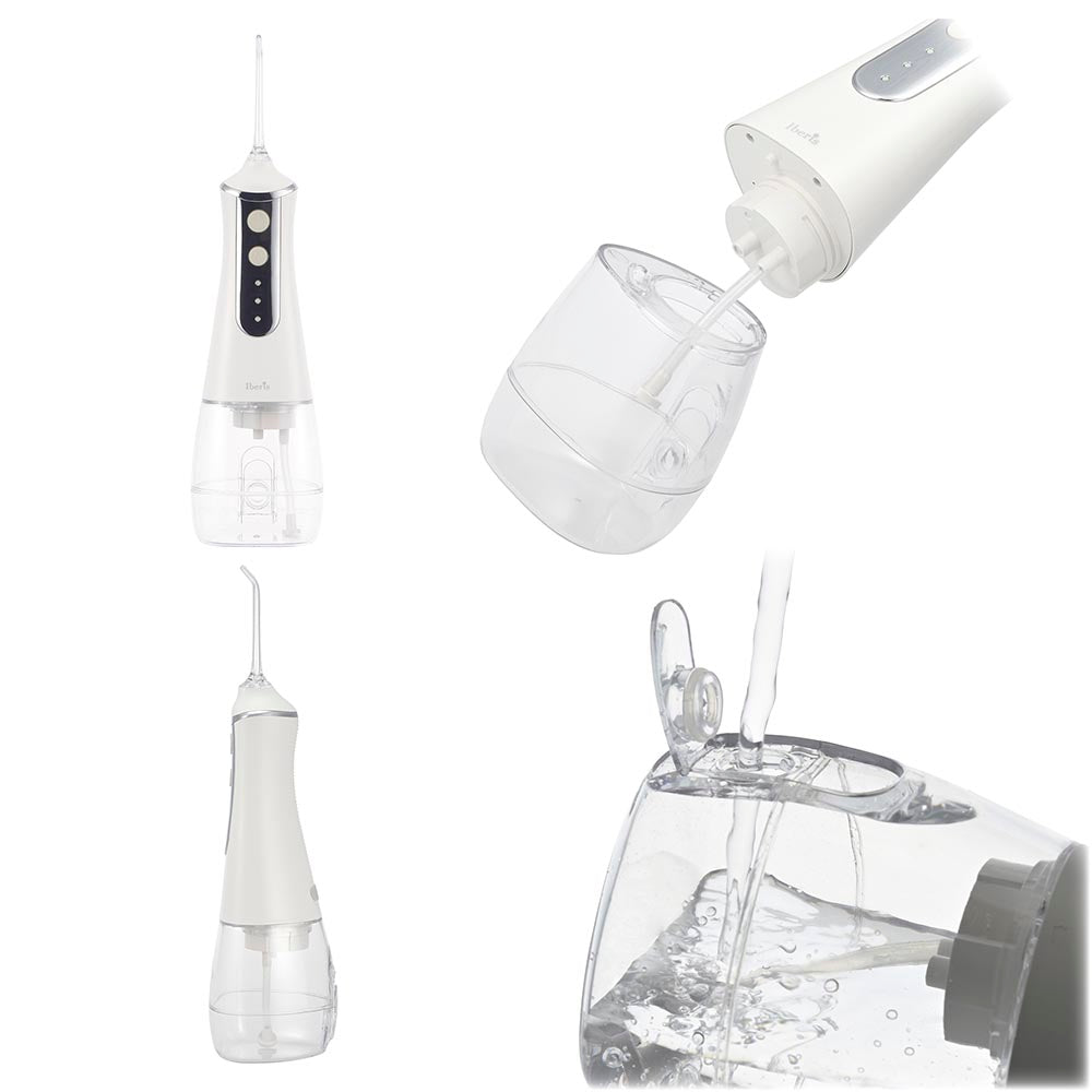 コードレスウォーターフロス（USB充電式/容量260ml/3段階水流/防水保護IPX6）_00-5878_HB-CA13-W_OHM（オーム電機）