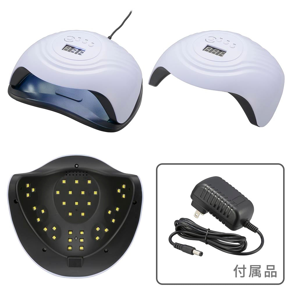 液晶付きネイルライト（4段階タイマー/自動センサー/UV-LED36灯/ドーム型）_00-8358_HBN-AZUV17_OHM（オーム電機）