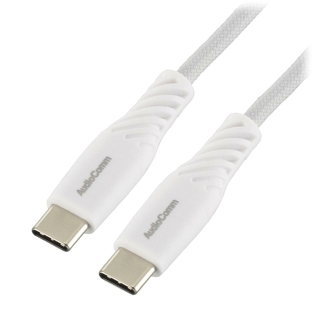 さらさらUSBケーブル（USB Type C to C/PD対応/2m/ナイロンメッシュ素材/グレー）_01-7256_SMT-L20SCC100N_OHM（オーム電機）