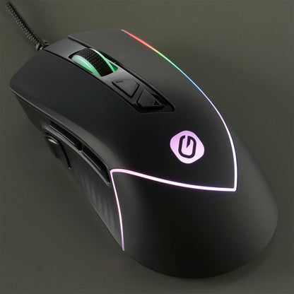 ゲーミングマウス（有線接続 USBType-A/ボタン数9/RGBバックライト/ケーブル長1.8m/本体質量120g/ブラック）_01-7277_PC-SMREX201-K_OHM（オーム電機）