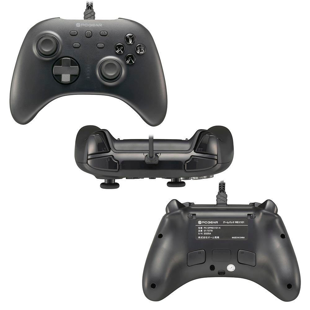 ゲームパッド REX101（有線接続 USB Type-A/RGBバックライト/ボタン数 21/マクロ機能/2段階トリガー/ケーブル1.8m/ブラック）_01-7279_PC-GPREX101-K_OHM（オーム電機）