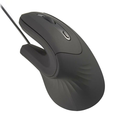 エルゴノミクスマウス（静音設計/6ボタン/加速度20G/ケーブル長1.4m/Mサイズ/ブラック））_01-7282_PC-SMTEG01-K_OHM（オーム電機）