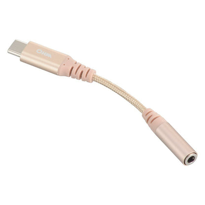 ヘッドホン変換アダプター（USB Type-C （オス）／φ3.5mmヘッドホンジャック（メス）/アルミコネクタと強化メッシュ/DAC機能/ケーブル長0.1m）_01-7317_SMT-P7317-N_OHM（オーム電機）