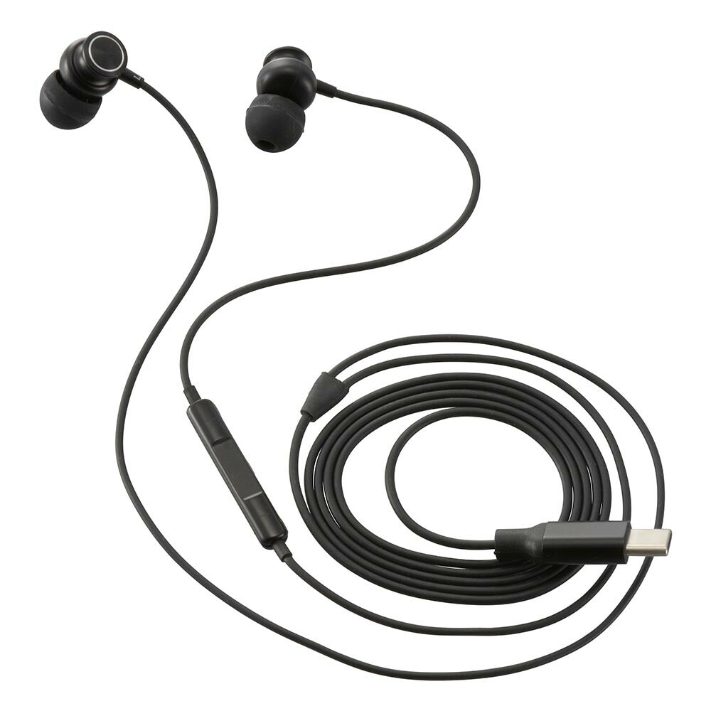 ステレオイヤホン（カナル型/USB Type-C/DAC機能/ケーブル1.2m/ブラック）_01-7320_SMT-HA05-K_OHM（オーム電機）