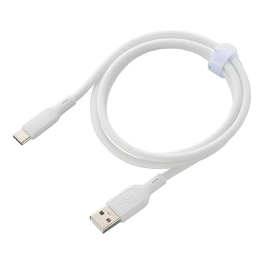 なめらかケーブル（1m/シリコンタイプ/USB-A to C/5V・3A対応/白）_01-7336_SMT-L10SAC-W_OHM（オーム電機）