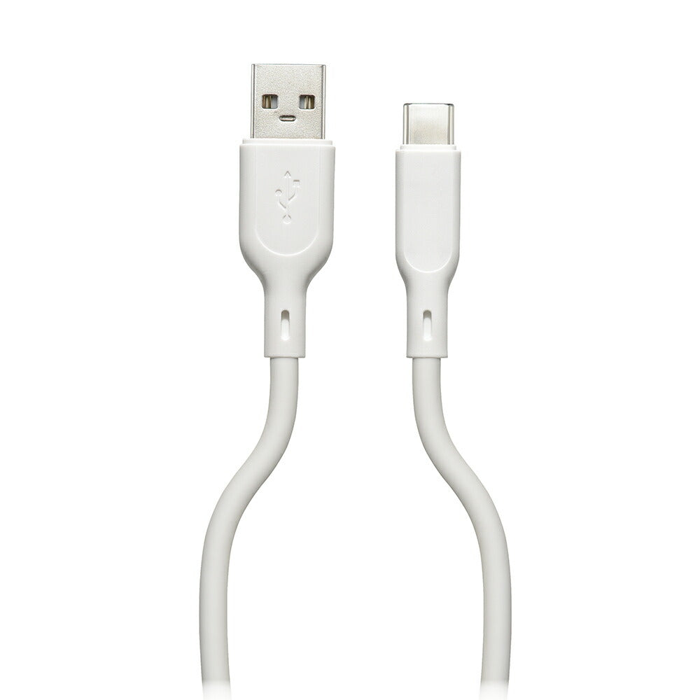 なめらかケーブル（1m/シリコンタイプ/USB-A to C/5V・3A対応/白）_01-7336_SMT-L10SAC-W_OHM（オーム電機）
