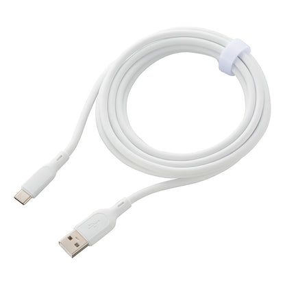 なめらかケーブル（2m/シリコンタイプ/USB-A to C/5V・3A対応/白）_01-7337_SMT-L20SAC-W_OHM（オーム電機）