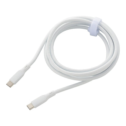 なめらかケーブル（2m/シリコンタイプ/USB-C to C/PD100W対応/白）_01-7339_SMT-L20SCC-W_OHM（オーム電機）