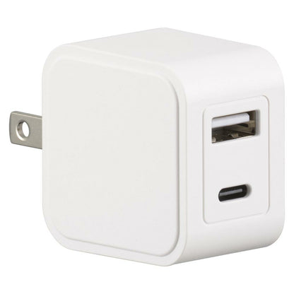 AC充電器（USB-C ＋USB-A/最大出力12W/2.4A対応/ホワイト）_01-7364_MAV-A12WCA-W_OHM（オーム電機）