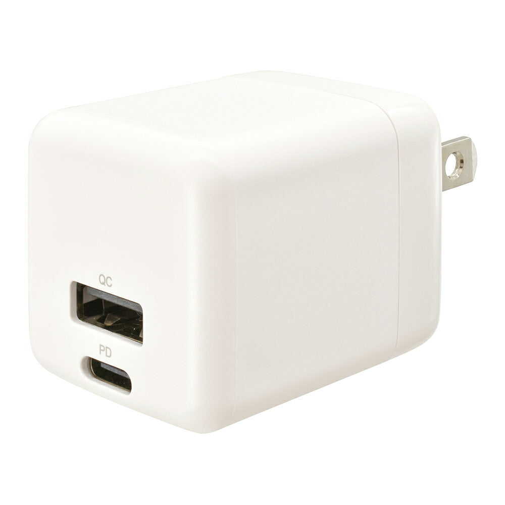 AC充電器（USB-C PD対応/USB-A QC対応/最大出力20W/ホワイト）_01-7366_MAV-AP20WCA-W_OHM（オーム電機）