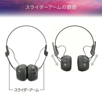 ワイヤレスヘッドホン（Bluetooth/USB充電/口径40mmダイナミック・密閉型/ブラック）_03-1668_HP-W125N-K_OHM（オーム電機）