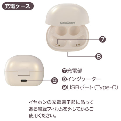 完全ワイヤレスホン（オープンウェアラブルステレオ/イヤーカフ型/Bluetooth6.0/パールホワイト）_03-3195_HP-W620N-W_OHM（オーム電機）