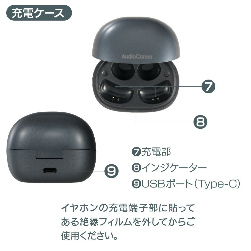 完全ワイヤレスホン（オープンウェアラブルステレオ/イヤーカフ型/Bluetooth6.0/ブラック）_03-3196_HP-W620N-H_OHM（オーム電機）