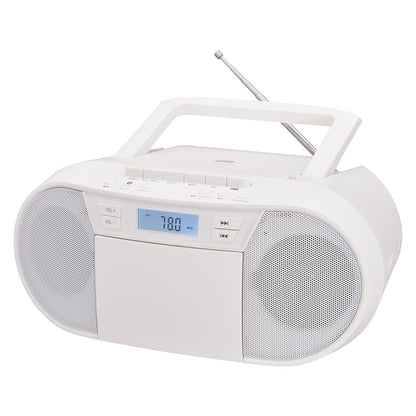 CDラジオカセットレコーダー（76mmスピーカー×2/2電源/単2形×6本使用/ワイドFM/16W/ホワイト）_03-5045_RCD-720T_OHM（オーム電機）