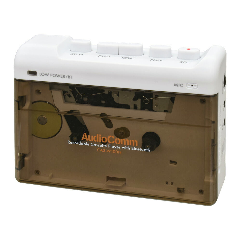 カセットプレーヤー（Bluetooth/無線接続AIR/真鍮フライホイール/外部音声入力端子）_03-5563_CAS-W100N_OHM（オーム電機）