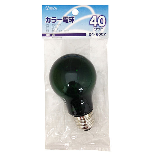 【納期約2週間】LB-PS5640-CG クリアカラー球PS55 40W グリーン E26 OHM（オーム電機）