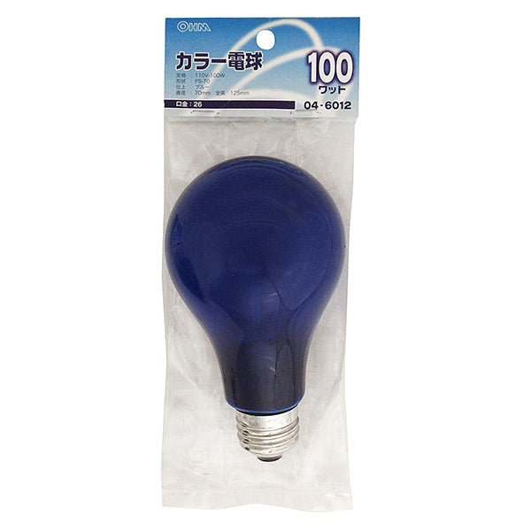 【納期約2週間】LB-PS7600-CA クリアカラー球PS70 100W ブルー E26 OHM（オーム電機）