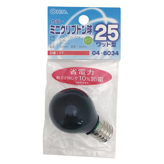 【納期約2週間】LB-S3725K-CG ミニクリプトン球 クリアカラー（25W/グリーン/E17） OHM（オーム電機）