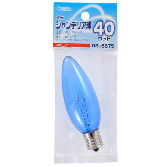 【納期約2週間】LB-C2740-DC 昼光シャンデリア球（40W/クリア/C-32/E17） OHM（オーム電機）