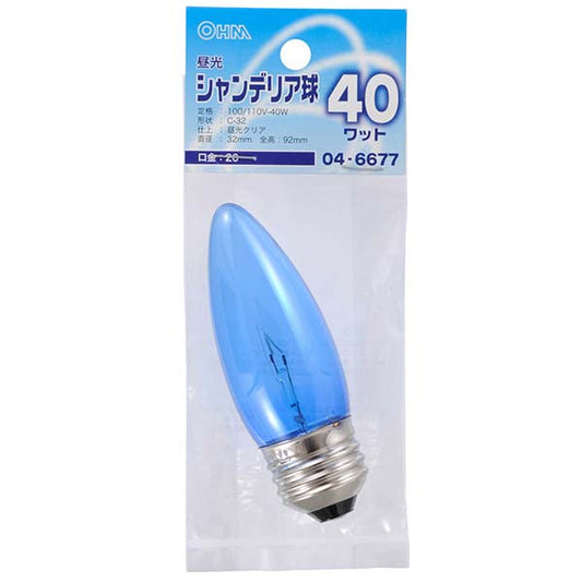 【納期約2週間】LB-C2640-DC 昼光シャンデリア球（40W/クリア/C-32/E26） OHM（オーム電機）