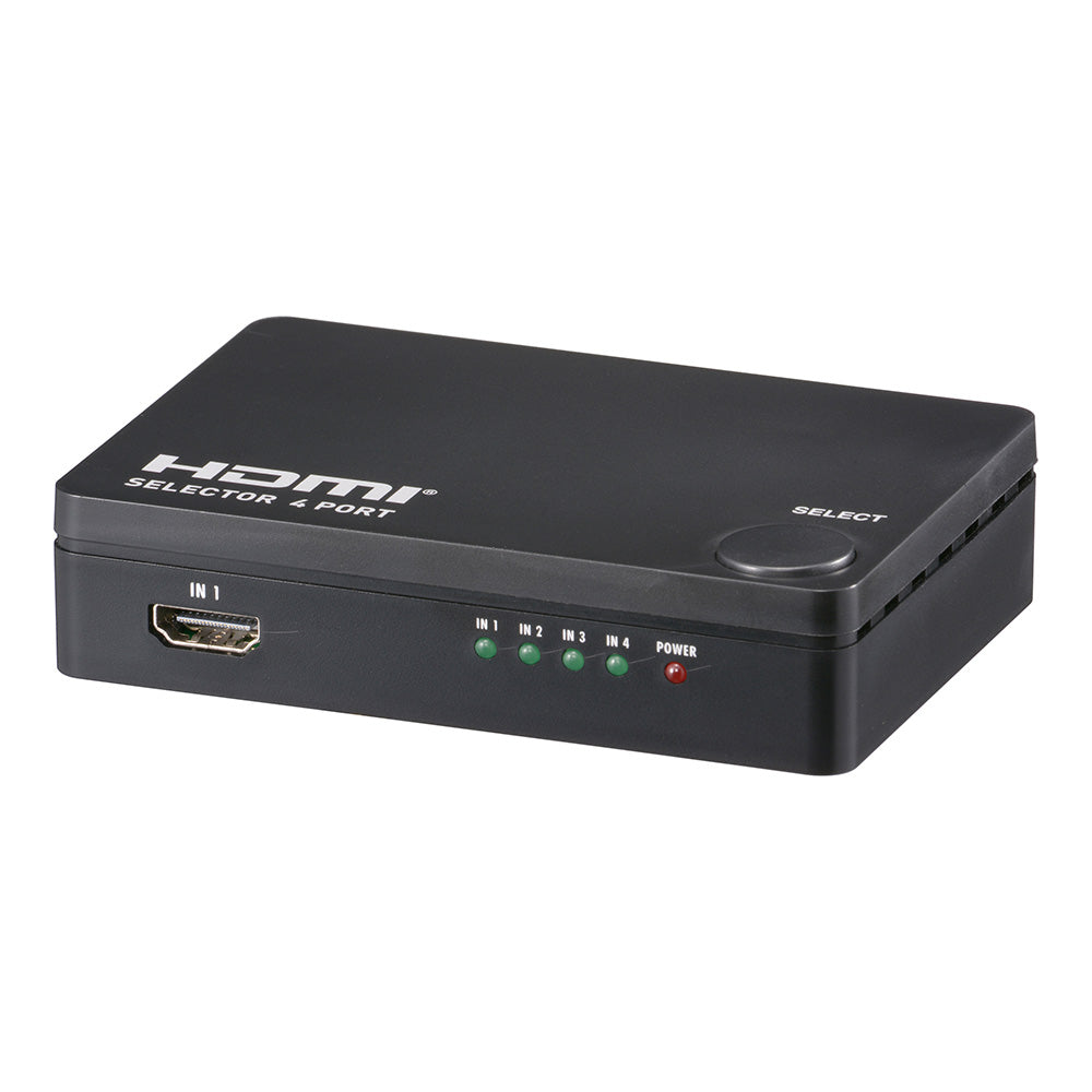 4ポート HDMIセレクター（HDMI 入力4ポート 出力1ポート/自動切換機能/本体に滑り止め/電源不要）_05-0589_AV-S4S6-K_OHM（オーム電機）