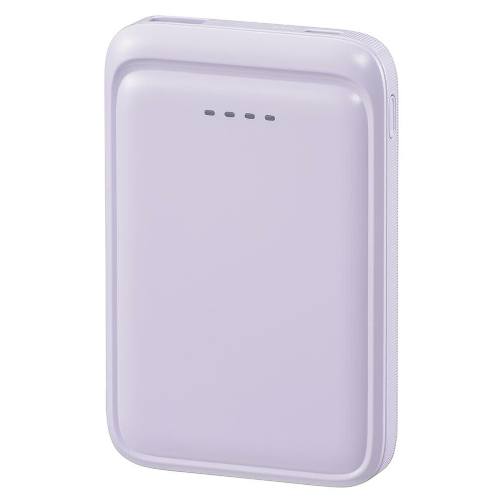 モバイルバッテリー（5000mAh/スマホ充電1回/2台同時充電可/USB AtoCケーブル付/ラベンダーミスト）_05-0801_SMP-MB50-PU_OHM（オーム電機）