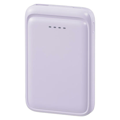 モバイルバッテリー（5000mAh/スマホ充電1回/2台同時充電可/USB AtoCケーブル付/ラベンダーミスト）_05-0801_SMP-MB50-PU_OHM（オーム電機）