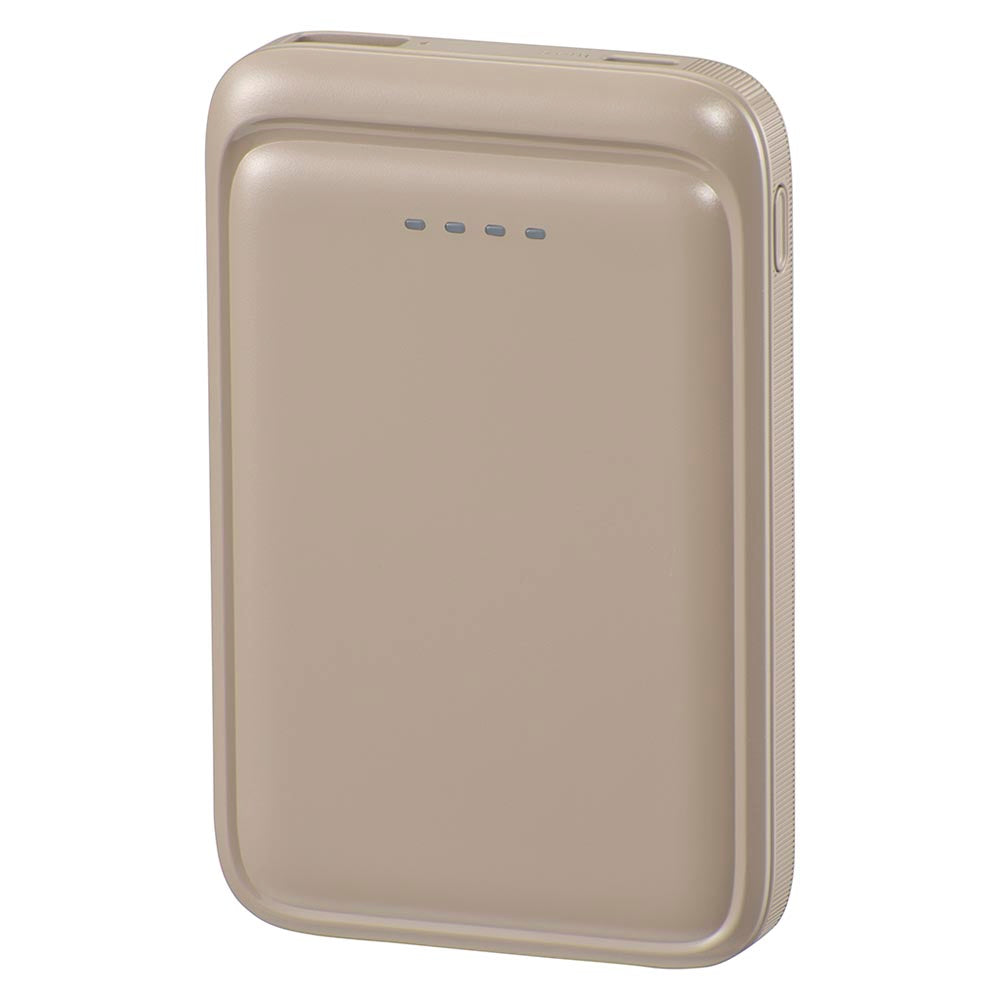モバイルバッテリー（5000mAh/スマホ充電1回/2台同時充電可/USB AtoCケーブル付/ラテ・グレージュ）_05-0803_SMP-MB50-T_OHM（オーム電機）