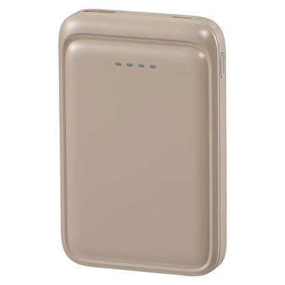 モバイルバッテリー（5000mAh/スマホ充電1回/2台同時充電可/USB AtoCケーブル付/ラテ・グレージュ）_05-0803_SMP-MB50-T_OHM（オーム電機）