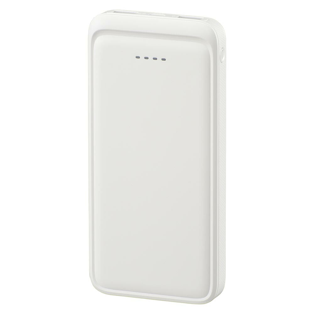 モバイルバッテリー（10000mAh/スマホ充電2回/3台同時充電可/USB AtoCケーブル付/ホイップクリーム）_05-0804_SMP-MB100-W_OHM（オーム電機）