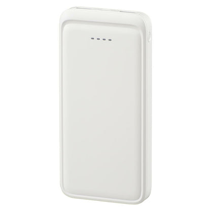 モバイルバッテリー（10000mAh/スマホ充電2回/3台同時充電可/USB AtoCケーブル付/ホイップクリーム）_05-0804_SMP-MB100-W_OHM（オーム電機）